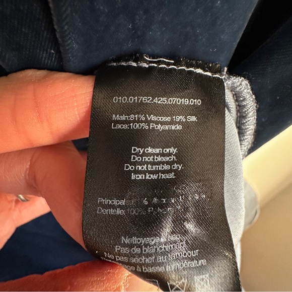 RIXO London Clarice Velvet Lace Trim Maxi Dress in Steel Blue - Picture 14 of 14